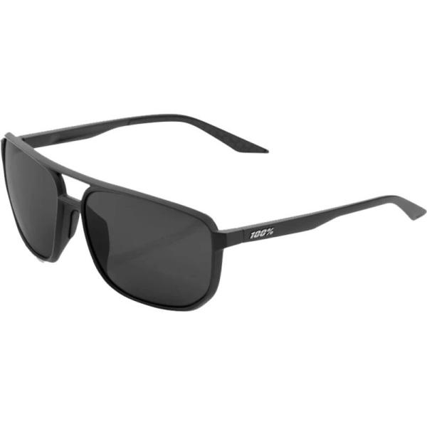 100% Konnor Brille Matte Black - Black Mirror Lens