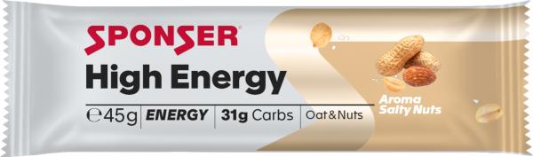 Sponser High Energy Bar, SALTY NUT  Display (30 x 45 g)