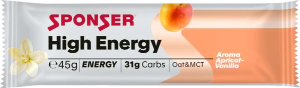 Sponser High Energy Bar, APRICOT-VANILLA Display (30 x 45 g)