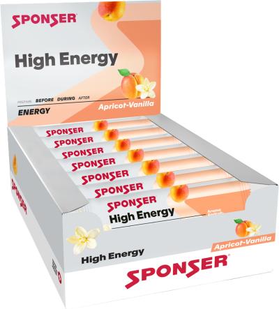 Sponser High Energy Bar, APRICOT-VANILLA Display (30 x 45 g) Produktbild 1