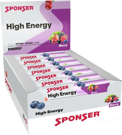 Sponser High Energy Bar, BERRY Display (30 x 45 g) Produktbild 1