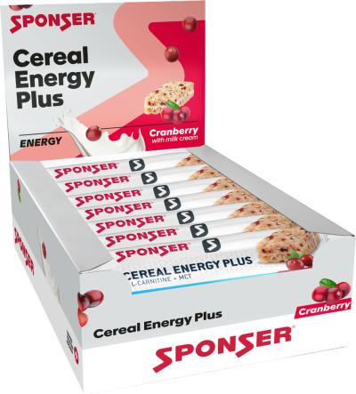 Sponser Cereal Energy Plus Bar, CRANBERRY Display (15 x 40 g) Produktbild 1