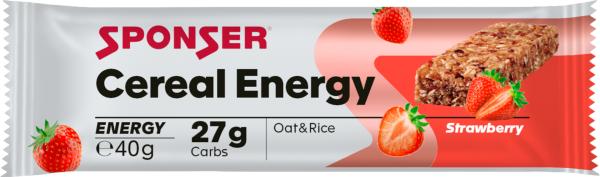 Sponser Cereal Energy Bar, STRAWBERRY Display  (20 x 40 g)