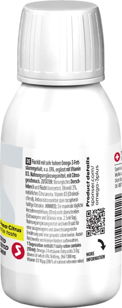 Sponser Omega-3 Plus, CITRUS (150 ml = 154.3g) Produktbild 1