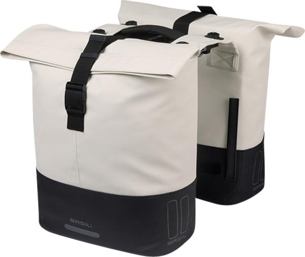Basil Cove Fahrrad-Doppeltasche MIK, 28-32L, creme-schwarz
