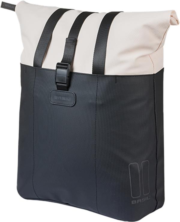 Basil Vive Shopper MIK Hooks, 15-20L, cremefarben-schwarz