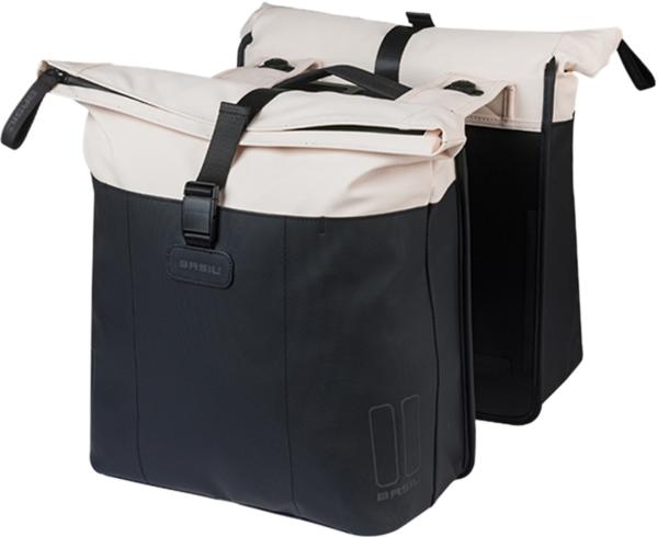 Basil Vive Fahrrad-Doppeltasche MIK, 28-35L, creme-schwarz
