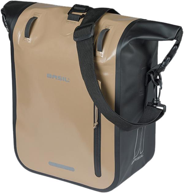 Basil Rivo M Einzeltasche, Tarp. MIK Hooks, 12-15L, sand-schwarz