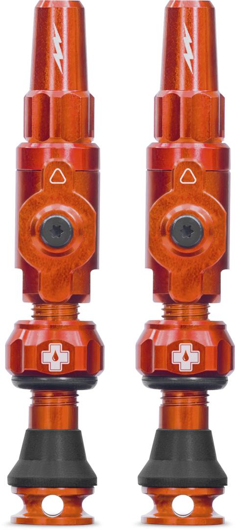 Muc-Off Schlauchlose Ventile Big Bore Lite 60mm Orange
