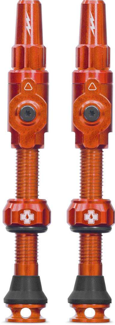 Muc-Off Schlauchlose Ventile Big Bore Lite 75mm Orange