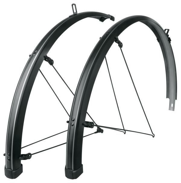 SKS Schutzblechgarnitur Bluemels Stripes Kunststoff 28" 45 mm schwarz matt 