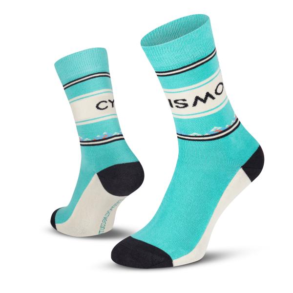 Le Patron Cyclismo Socks celeste 35-38