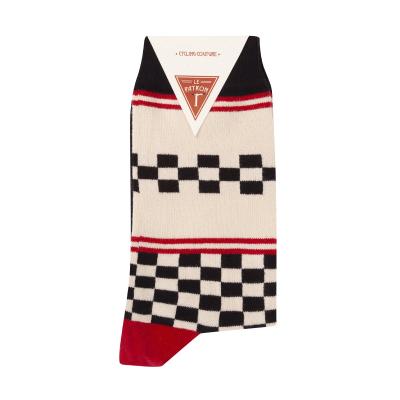 Le Patron Classic Jersey Peugeot Socks black ecru 35-38 Produktbild 1