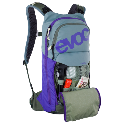 Evoc Stage 6L Backpack + 2L Bladder one size steel/violet/dark olive Unisex Produktbild 2