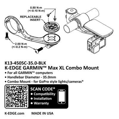 K-Edge K-EDGE GARMIN MAX XL Combo Mount 35.0mm one size black Produktbild 3